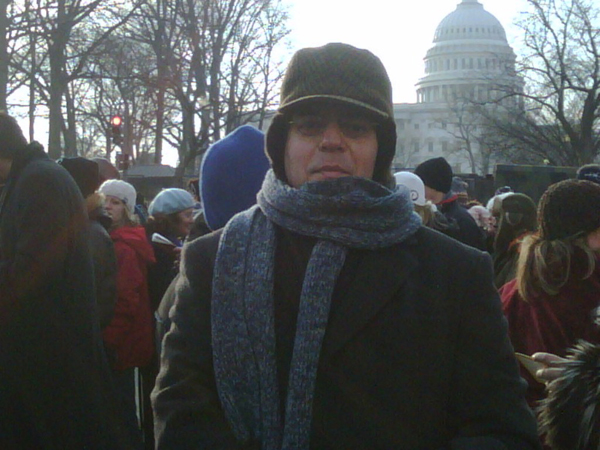 ali-kamel, 2009, 20 de janeiro, Ali Kamel, na cobertura da posse de Barack Obama, em Washington