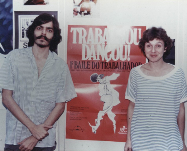 Ali kamel e lucy vasconcellos na sucursal,  1985 - Ali Kamel, repórter da Revista Afinal, na sucursal do Rio de Janeiro, ao lado da repórter Lucy Vasconcellos